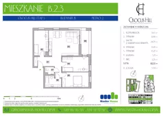 4 pokoje, mieszkanie 82,33 m², piętro 2, oferta nr B.2.3, Crocus Hill, Szczecin, Śródmieście, Śródmieście Północ, ul. Jerzego Janosika 2, 2A, 3, 3A
